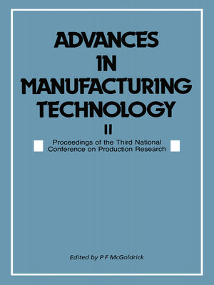 cover image of Advances in Manufacturing Technology II